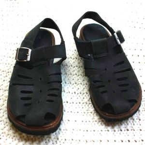 Simple Leather Upper Chunky Heel Strappy Sandals